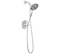 Delta Faucet Albion 14 Series Robinet de douche à poignée unique, kit de garniture de douche chromée avec pommeau de douche double à main In2ition 2 en 1 à 4 réglages avec tuyau, chrome T142855-I