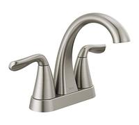 Delta Faucet Arvo Centerset Bathroom Faucet Brushed Nickel, Bathroom Sink Faucet, Drain Assembly Included, SpotShield Stainless 25840LF-SP