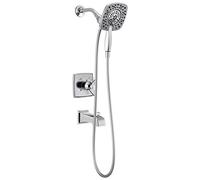 Delta Faucet Ashlyn Série 17 Kit de garniture de baignoire et de douche double fonction avec douchette 2 en 1 Touch Clean In2ition avec tuyau Chromé T17464-I (valve non incluse)