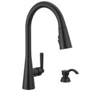 Delta Faucet Boyd 19893Z-BLSD-DST Robinet de cuisine avec distributeur de savon, robinet d'évier de cuisine avec tête de pulvérisation magnétique, noir mat