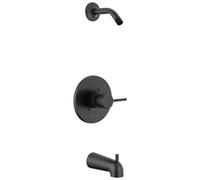 Delta Faucet Ensemble de robinet de douche moderne à poignée unique noir mat, kit de garniture de douche noir mat, accessoires de douche, poignée de douche, noir mat T14459-BLLHD-PP (pommeau de douche