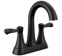 Delta Faucet Esato 25897LF-BL Robinet de salle de bain noir mat, robinet d'évier de salle de bain, assemblage de vidange inclus, noir mat