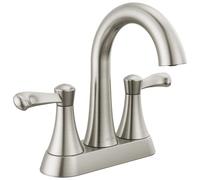 Delta Faucet Esato Centerset Bathroom Faucet Brushed Nickel, Bathroom Sink Faucet, Drain Assembly Included, SpotShield Brushed Nickel 25897LF-SP