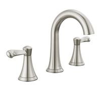 Delta Faucet Esato Widespread Bathroom Faucet Brushed Nickel, Bathroom Faucet 3 Hole, Bathroom Sink Faucet, Drain Assembly, SpotShield Brushed Nickel 35897LF-SP