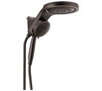 Delta Faucet HydroRain H2Okinetic 58680-RB25 Pommeau de douche double avec pulvérisateur à main, pommeau de douche en bronze huilé avec tuyau, débit de 2,5 GPM, bronze vénitien