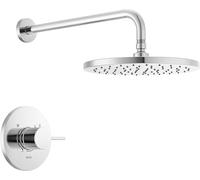 Delta Faucet Modern Raincan Kit de garniture de valve de douche ronde à fonction unique chromée, ensemble de robinet de douche, pommeau de douche effet pluie, kit de garniture de douche Delta, chrome
