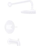 Delta Faucet Modern Raincan Round Single Function Tub and Shower Trim Kit Black, Tub Faucet Set, Rainfall Shower Head Black, Delta Shower Trim Kit, Matte Black T14469-BL-PP (Valve non incluse)
