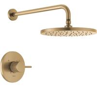 Delta Faucet Modern Raincan T14269-CZ-PP Kit de garniture de vanne de douche ronde à fonction unique dorée, pommeau de douche effet pluie doré, kit de douche Delta, bronze champagne T14269-CZ-PP