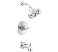 Delta Faucet Nicoli 144749 Kit de garniture de baignoire et de douche à poignée unique avec pommeau de douche H2Okinetic à 5 pulvérisations, chrome 144749 (valve de douche incluse)