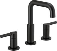Delta Faucet Nicoli Robinet de salle de bain à 3 trous, robinet de salle de bain noir mat, robinet de lavabo de salle de bain, ensemble de vidange, noir mat 35849LF-BL