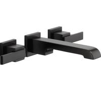 Delta Faucet T3567LF-BLWL Ara Two Handle Wall Mount Lavatory Faucet Trim, Matte Black,