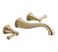 Delta Faucet T3597LF-WL Cassidy Two Handle Wall Mount Bathroom Faucet Trim, Chrome