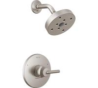Delta Faucet Trinsic 14 Series Single-Function Shower Faucet Set, Single-Spray H2Okinetic Shower Head, Brushed Nickel Shower Faucet, Delta Shower Trim Kit, Stainless T14259-SS (Valve Not Included)