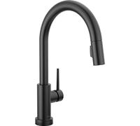 Delta Faucet Trinsic 9159-BL-DST Robinet de cuisine noir mat avec pulvérisateur à tirer, robinet d'évier de cuisine, robinet pour évier de cuisine, tête de pulvérisation magnétique, noir mat