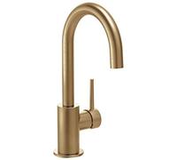 Delta Faucet Trinsic Robinet de bar doré, robinet d'évier à trou unique, robinets de bar humide à trou unique, robinet d'évier de préparation, robinet pour évier de bar, robinet de cuisine doré, bronze champagne 1959LF-CZ