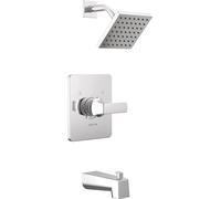 Delta Faucet Velum 14 Series Ensemble de robinet de baignoire et de douche chromé à fonction unique, kit de garniture de vanne chromée, poignée de douche, kit de garniture de douche Delta T14437