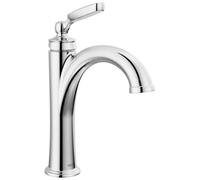 Delta Faucet Woodhurst Robinet de salle de bain à trou unique chromé, robinet de salle de bain à poignée unique, robinet d'évier de salle de bain, technologie Diamond Seal, assemblage de drainage,