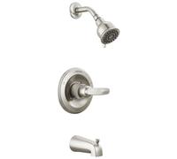 Delta Foundations BT13410-SS Kit de garniture de baignoire et de douche avec pommeau de douche à jet unique en acier inoxydable (valve non incluse)