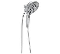 Delta H2Okinetic - Pommeau de douche à main double 2 en 1 In2ition avec tuyau, pommeau de douche à main avec station d'accueil magnétique, pommeaux de douche chromés, chrome 58620-25-PK, débit d'eau