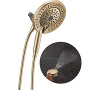 Delta In2ition Pommeau de douche double 2 en 1 à 6 réglages avec pulvérisateur ProClean haute pression, pommeau de douche amovible doré brossé avec tuyau, débit de 1,75 GPM, bronze champagne 75655CZ