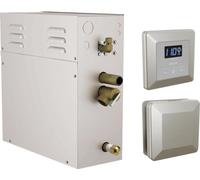 Delta Kit de système vapeur SimpleSteam 4 kW en nickel brossé, comprend un générateur de système de vapeur 4 kW, un système de contrôle numérique carré, une tête de vapeur carrée, Lumicoat Stainless