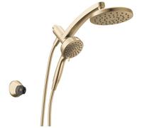 Delta PivotPro Pommeau de douche combiné 3 en 1 à 6 réglages avec pulvérisateur ProClean, pommeau de douche rond doré brossé avec pulvérisateur à main, 1,75 GPM, bronze champagne 75649CZ