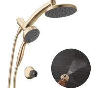 Delta PivotPro Pommeau de douche combiné 3 en 1 à 6 réglages avec pulvérisateur ProClean, pommeau de douche rond doré brossé avec pulvérisateur à main, 1,75 GPM, bronze champagne 75648CZ