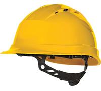 CASQUE DE CHANTIER VENTILÉ JAUNE SERRAGE CRÉMAILLÈRE DELTA PLUS - D020QUARUP4JA