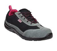 Delta Plus COMOSPNO40 Chaussures basses en daim avec inserts en mesh - S1P Src Noir/Fuchsia Taille 40
