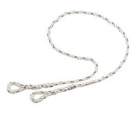 Delta Plus Corde polyamide pour harnais avec système anti-chute - diamètre 12 mm x 2 m 2 boucles Blanc/Gris