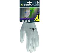 Delta Plus DPVE702P09 Gant en Polyester à Mailles Fines, Paume en PU, Division 13 Directions, Blanc, Taille 9, 1 Paire