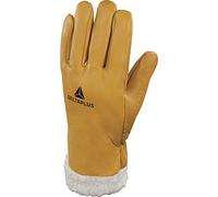 Delta Plus Gants en cuir - Gants pour froid en fleur de cuir de bovin et avec doublure, Jaune, Taille 8