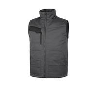 Delta plus Gilet de travail d'hiver multipoches, fermeture éclair anti-froid, 9 poches réfléchissantes, Deltaplus STOCKTON3, couleur gris-nara, Gris/Orange