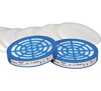 Delta Plus - Kit 6 pré-filtre P2 + 2 Anneau pour M3200 Blanc
