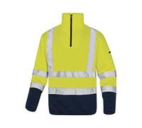 Delta Plus MARHVJMGT Pull Polaire Haute Visibilité Aspect Polyester Jaune Fluo/Marine Large