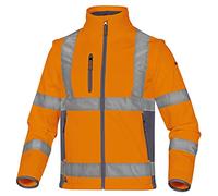 Delta Plus MOON2OGXG Lot de 10 veste en softshell polyester et élasthanne avec 3 couches laminées Orange/gris fluo XL