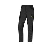 Delta Plus Pantalon de Travail MACH2 élastique à la Taille Coutures Triple Genoux Préformés 7 Poches Poids 245 grammes Deltaplus M2PA3, Gris-Jaune