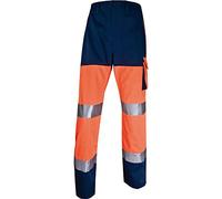 Delta Plus PHPA2OMXG Panostyle Pantalon de travail haute visibilité Polyester/Coton Orange/Marine XL Lot de 10