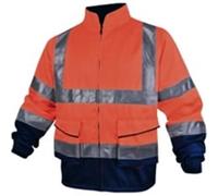 Delta Plus PHVE2OM3X Panostyle Lot de 10 Veste de travail haute visibilité en Polyester/Coton Orange/Marine 3XL
