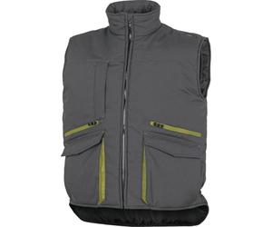 Delta Plus SIER2GVXG Gilet à poches multiples en polycoton Gris/vert Taille XL