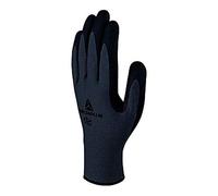 Delta Plus VE728NO09 Gant en polyester/Acrylique à Mailles Fines, Revêtement en Mousse de Nitrile sur la Paume et les Protubérances, Gris-Noir, 09, 1 Paire