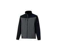 DELTA PLUS Veste de travail 2 en 1 SOFTSHELL 4 poches manches détachables coupe-vent et hydrofuge 96 % PL 4 % EL 280 g Deltaplus SOCK, gris-noir., M