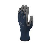 Delta Plus VV811GR07 Gant en tricot fin à base d'eau, 100% polyamide, paume enduite de polyurée, pas de 15, Bleu Marine/Gris, Taille 07, 1 Paire