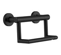 Delta Porte-Papier Toilette Contemporain avec Barre d'assistance, poignée de sécurité pour Salle de Bain, Noir Mat, Support Mural, capacité de 136 kg, équilibre, poignée handicapée 41550-BL