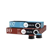 Delta Q 70 Capsules de café, pack 5 x 10 Qalidus + 2 x 10 DeQafeinatus
