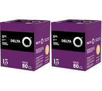 Delta Q 80 Capsules de Café MythiQ, Intensité 15, Compatibles avec les Machines Delta Q, Espresso Intense aux Notes de Cacao, Chocolat et Noix Grillées, Fabriqué en Portugal (Lot de 2)