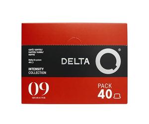 Delta Q Qharacter 40 Capsules de Café, Intensité 9 | Compatible avec les Machines Delta Q, Grains de Côte d'Ivoire, de Colombie et du Brésil, Notes de Caramel et Fruits Sec