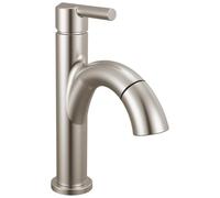 Delta Robinet de salle de bain Nicoli à trou unique - Robinet d'évier de salle de bain en nickel brossé avec pulvérisateur extractible - Robinet de salle de bain à poignée unique - Acier inoxydable