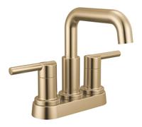 Delta Robinet de salle de bain Nicoli Centerset, robinet de salle de bain à 2 poignées en bronze champagne, robinet d'évier de salle de bain Delta robinet de salle de bain à 3 trous, bronze champagne