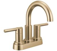 Delta Robinet de salle de bain Nicoli Centerset, robinet de salle de bain à 2 poignées en bronze champagne, robinet d'évier de salle de bain Delta, robinet de salle de bain doré à 3 trous, bronze